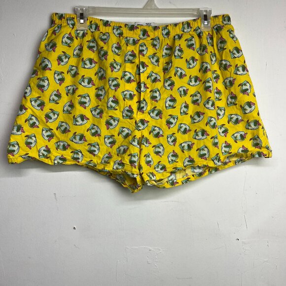 GAP Men's XXL Yellow Fish All Over Print Boxer Shorts Lounge Sleep Green - Picture 1 of 4